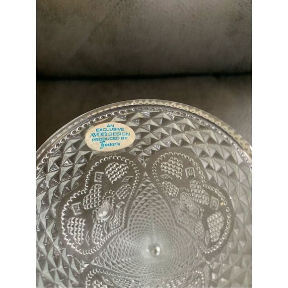 Vintage Avon Fostoria Candle Holder/Vase with Quilted Pattern - Picture 3 of 6